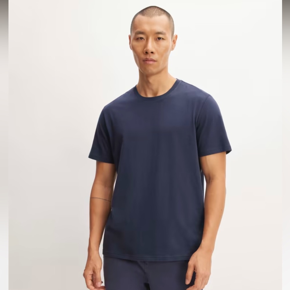Everlane Essential Organic Crew Deep Navy sz Med
